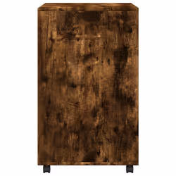 vidaXL Rolling Cabinet Mobile Filing Cabinet Storage Cabinet Engineered Wood - smoked oak - Additional view 4