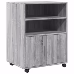 vidaXL Rolling Cabinet Mobile Filing Cabinet Storage Cabinet Engineered Wood - grey sonoma