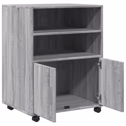 vidaXL Rolling Cabinet Mobile Filing Cabinet Storage Cabinet Engineered Wood - grey sonoma - Additional view 6
