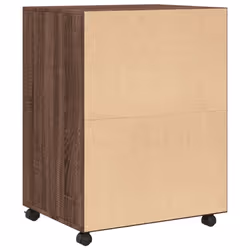 vidaXL Rolling Cabinet Mobile Filing Cabinet Storage Cabinet Engineered Wood - brown oak - Additional view 5