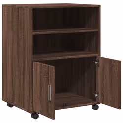 vidaXL Rolling Cabinet Mobile Filing Cabinet Storage Cabinet Engineered Wood - brown oak - Additional view 6