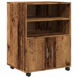 vidaXL Rolling Cabinet Mobile Filing Cabinet Storage Cabinet Engineered Wood - old wood