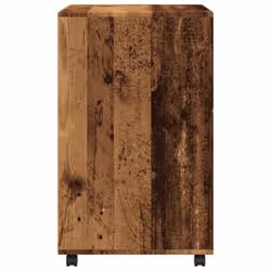 vidaXL Rolling Cabinet Mobile Filing Cabinet Storage Cabinet Engineered Wood - old wood - Additional view 4
