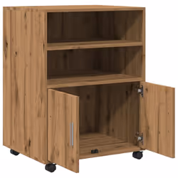 vidaXL Rolling Cabinet Mobile Filing Cabinet Storage Cabinet Engineered Wood - oak - Additional view 6
