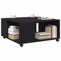 vidaXL Coffee Table Hallway Tea End Table Side Table Engineered Wood - black
