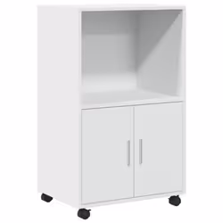 vidaXL RollingÃÂ Cabinet Office Storage Cabinet Engineered Wood - white