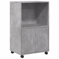 vidaXL RollingÃÂ Cabinet Office Storage Cabinet Engineered Wood - concrete grey