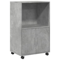vidaXL RollingÃÂ Cabinet Office Storage Cabinet Engineered Wood - concrete grey