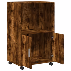 vidaXL RollingÃÂ Cabinet Office Storage Cabinet Engineered Wood - smoked oak - Additional view 6
