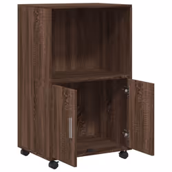 vidaXL RollingÃÂ Cabinet Office Storage Cabinet Engineered Wood - brown oak - Additional view 6