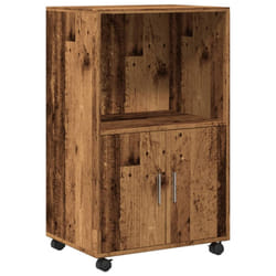 vidaXL RollingÃÂ Cabinet Office Storage Cabinet Engineered Wood - old wood