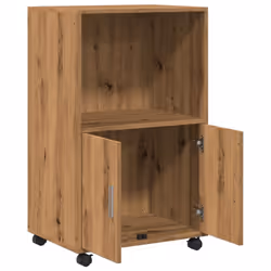 vidaXL RollingÃÂ Cabinet Office Storage Cabinet Engineered Wood - oak - Additional view 6