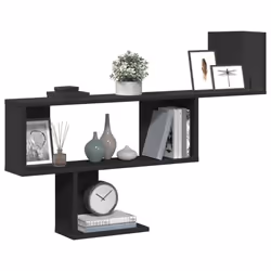 vidaXL Wall Shelf Floating Shelf Storage Shelf Engineered Wood - black