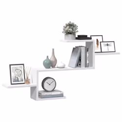 vidaXL Wall Shelf Floating Shelf Storage Shelf Engineered Wood - white
