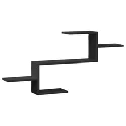 vidaXL Wall Shelf Floating Shelf Storage Shelf Engineered Wood - black