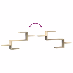 vidaXL Wall Shelf Floating Shelf Storage Shelf Engineered Wood - sonoma oak - Additional view 6