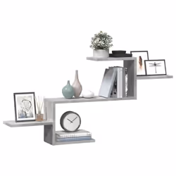vidaXL Wall Shelf Floating Shelf Storage Shelf Engineered Wood - concrete grey