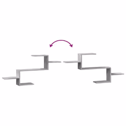 vidaXL Wall Shelf Floating Shelf Storage Shelf Engineered Wood - concrete grey - Additional view 6