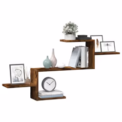vidaXL Wall Shelf Floating Shelf Storage Shelf Engineered Wood - smoked oak