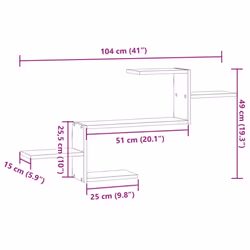 vidaXL Wall Shelf Floating Shelf Storage Shelf Engineered Wood - grey sonoma - Additional view 10