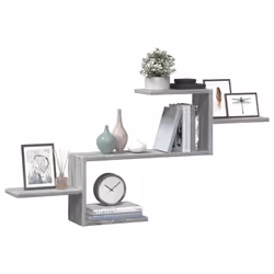 vidaXL Wall Shelf Floating Shelf Storage Shelf Engineered Wood - grey sonoma