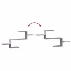 vidaXL Wall Shelf Floating Shelf Storage Shelf Engineered Wood - grey sonoma - Additional view 6