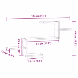 vidaXL Wall Shelf Floating Shelf Storage Shelf Engineered Wood - brown oak