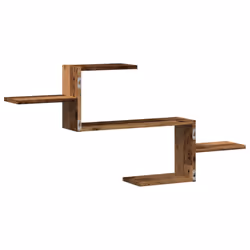 vidaXL Wall Shelf Floating Shelf Storage Shelf Engineered Wood - old wood - Additional view 5
