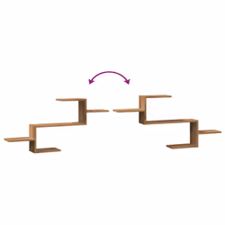 vidaXL Wall Shelf Floating Shelf Storage Shelf Engineered Wood - oak - Additional view 6