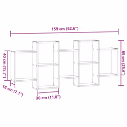 vidaXL Wall Shelf Floating Shelf Wall Storage Shelf Engineered Wood - white, 159 x 18 x 65 cm