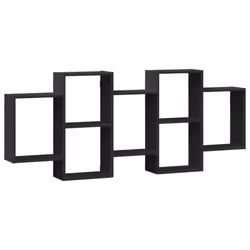 vidaXL Wall Shelf Floating Shelf Wall Storage Shelf Engineered Wood - black, 159 x 18 x 65 cm