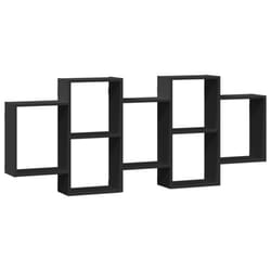 vidaXL Wall Shelf Floating Shelf Wall Storage Shelf Engineered Wood - black, 159 x 18 x 65 cm