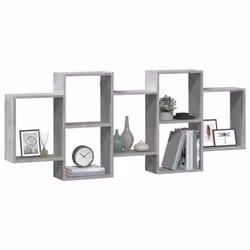vidaXL Wall Shelf Floating Shelf Wall Storage Shelf Engineered Wood - concrete grey, 159 x 18 x 65 cm