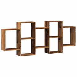 vidaXL Wall Shelf Floating Shelf Wall Storage Shelf Engineered Wood - old wood, 159 x 18 x 65 cm - Additional view 5