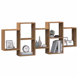 vidaXL Wall Shelf Floating Shelf Wall Storage Shelf Engineered Wood - oak, 159 x 18 x 65 cm