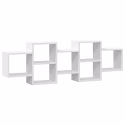vidaXL Wall Shelf Floating Shelf Wall Storage Shelf Engineered Wood - white, 129 x 18 x 42 cm