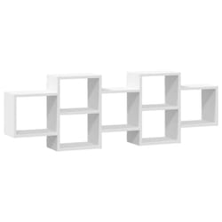 vidaXL Wall Shelf Floating Shelf Wall Storage Shelf Engineered Wood - white, 129 x 18 x 42 cm