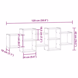vidaXL Wall Shelf Floating Shelf Wall Storage Shelf Engineered Wood - white, 129 x 18 x 42 cm - Additional view 9