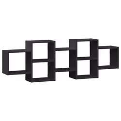 vidaXL Wall Shelf Floating Shelf Wall Storage Shelf Engineered Wood - black, 129 x 18 x 42 cm