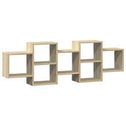 vidaXL Wall Shelf Floating Shelf Wall Storage Shelf Engineered Wood - sonoma oak, 129 x 18 x 42 cm