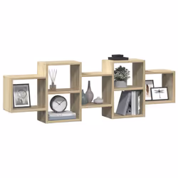 vidaXL Wall Shelf Floating Shelf Wall Storage Shelf Engineered Wood - sonoma oak, 129 x 18 x 42 cm