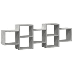 vidaXL Wall Shelf Floating Shelf Wall Storage Shelf Engineered Wood - concrete grey, 129 x 18 x 42 cm
