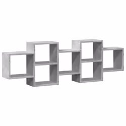 vidaXL Wall Shelf Floating Shelf Wall Storage Shelf Engineered Wood - concrete grey, 129 x 18 x 42 cm - Additional view 5