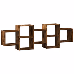 vidaXL Wall Shelf Floating Shelf Wall Storage Shelf Engineered Wood - smoked oak, 129 x 18 x 42 cm