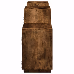 vidaXL Wall Shelf Floating Shelf Wall Storage Shelf Engineered Wood - smoked oak, 129 x 18 x 42 cm - Additional view 4