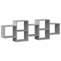 vidaXL Wall Shelf Floating Shelf Wall Storage Shelf Engineered Wood - grey sonoma, 129 x 18 x 42 cm - Additional view 5