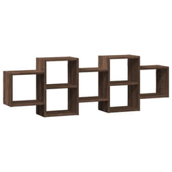 vidaXL Wall Shelf Floating Shelf Wall Storage Shelf Engineered Wood - brown oak, 129 x 18 x 42 cm