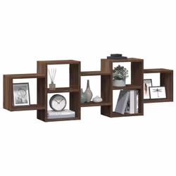vidaXL Wall Shelf Floating Shelf Wall Storage Shelf Engineered Wood - brown oak, 129 x 18 x 42 cm