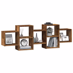 vidaXL Wall Shelf Floating Shelf Wall Storage Shelf Engineered Wood - old wood, 129 x 18 x 42 cm - Additional view 2