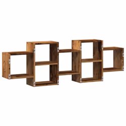 vidaXL Wall Shelf Floating Shelf Wall Storage Shelf Engineered Wood - old wood, 129 x 18 x 42 cm - Additional view 5